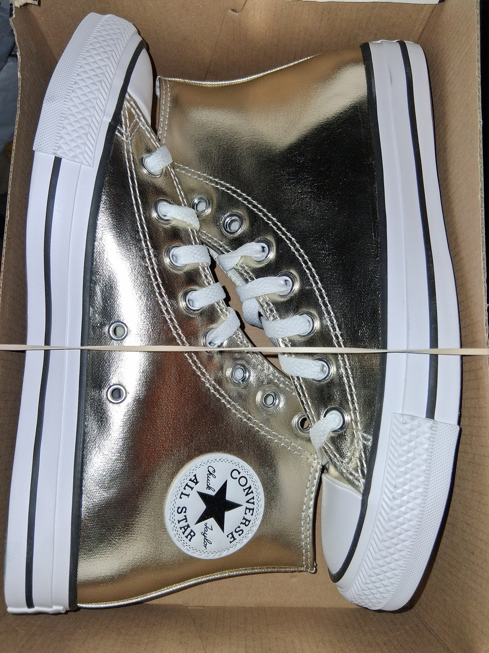 Converse CTAS HI Metallic Silver High Top Sneakers US 9 NWT